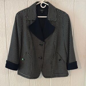 Talbots polka dot cropped blazer